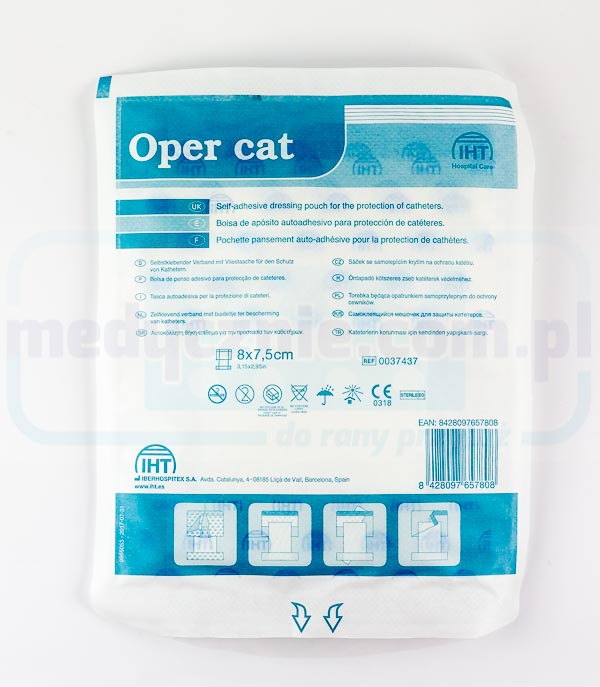 Pansament Oper Cat classic 8* 7,5 cm cu buzunar pentru fixarea cateterelor (versiune nețesută)